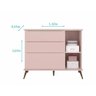 Jogo de Quarto Bebê Infantil Melinda Guarda Roupa + Cômoda Mdf Rosê - 5