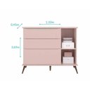 Ver imagem 5 de Jogo de Quarto Bebê Infantil Melinda Guarda Roupa + Cômoda Mdf Rosê