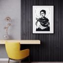 Ver imagem 2 de Quadro Frida Kahlo Minimalista 60x48cm:madeira Preta