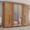 Ver imagem 1 de Guarda-roupa Casal 6 Portas 4 Gavetas com Espelho Nathaniel Espresso Móveis