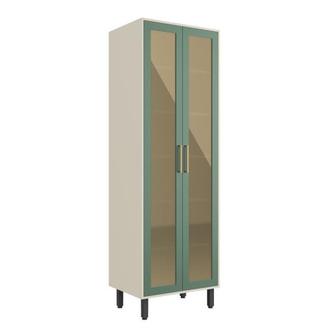 Cristaleira com 2 Portas de Vidro Verde Bossa Nova Bertolini