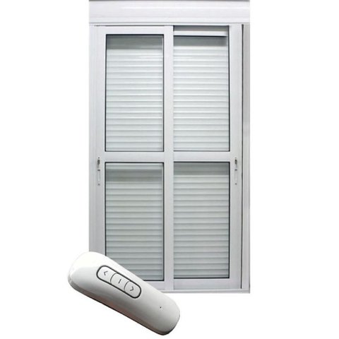 Porta de Correr Alumínio Branco 02 Folhas Integrada Automatica Maxx - 210x150