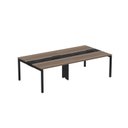 Ver imagem 1 de Estação de Trabalho Mesa Plataforma Escritório Dupla para 4 Pessoas com Caixa de Tomada Pdc Marrom/Walnut/Preto