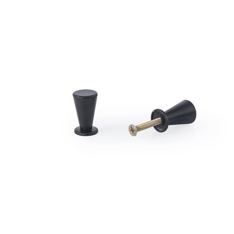 Kit C/ 4 Puxador Tulipa Ponto Puxadores de Gaveta Armario Colonial: Preto Fosco