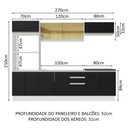 Ver imagem 4 de Armário de Cozinha Completa 100% MDF 270cm Branco/Preto Acordes Madesa 07