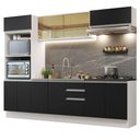 Ver imagem 3 de Armário de Cozinha Completa 100% MDF 270cm Branco/Preto Acordes Madesa 07
