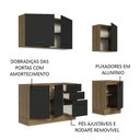 Ver imagem 5 de Armário de Cozinha Compacta 180cm Rustic Preto Agata Madesa 01