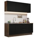 Ver imagem 3 de Armário de Cozinha Compacta 180cm Rustic Preto Agata Madesa 01