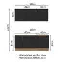 Ver imagem 4 de Armário de Cozinha Compacta 180cm Rustic Preto Agata Madesa 01