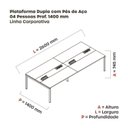 Ver imagem 3 de Estação de Trabalho Mesa Plataforma Escritório Dupla para 4 Pessoas com Caixa de Tomada Pdc Cinza/Branco