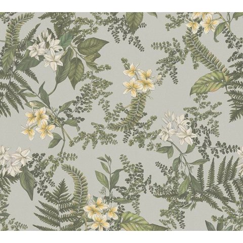 Papel de Parede Botânico Imperial – Folhagens e Flores Silvestres