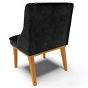 Ver imagem 6 de Kit 6 Cadeiras Decorativas Sala de Jantar Base Fixa de Madeira Firenze PU Preto Brilho/Castanho G19