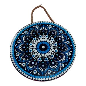 Quadro Mandala Enfeite Parede Porcelana Olho Grego Proteção