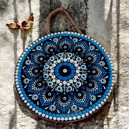 Quadro Mandala Enfeite Parede Porcelana Olho Grego Proteção - 5