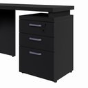 Ver imagem 6 de Escrivaninha em L com Gaveteiro Pé Painel F5 3 Gavetas 150cm Preto F5 Office