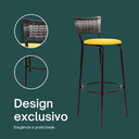 Ver imagem 4 de Kit 3 Banquetas Alta para Cozinha Junco Degradê Bancada Bistrô Balcão Ilhas Área Gourmet Piscina