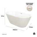 Ver imagem 6 de Banheira Freestanding Imersao Gurupá Pingoo.casa - Branco