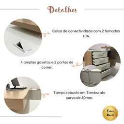 Conjunto Escritório Completo: Mesa + Armário + Balcão - 4
