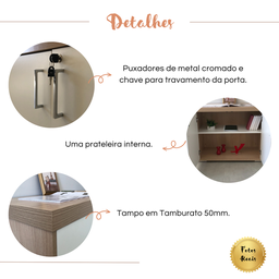 Conjunto Escritório Completo: Mesa + Armário + Balcão - 10
