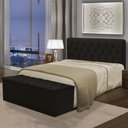 Ver imagem 1 de Kit Cabeceira Bolivia+ Calçadeira Itália Casal 140 CM Suede Preto - D A Decor
