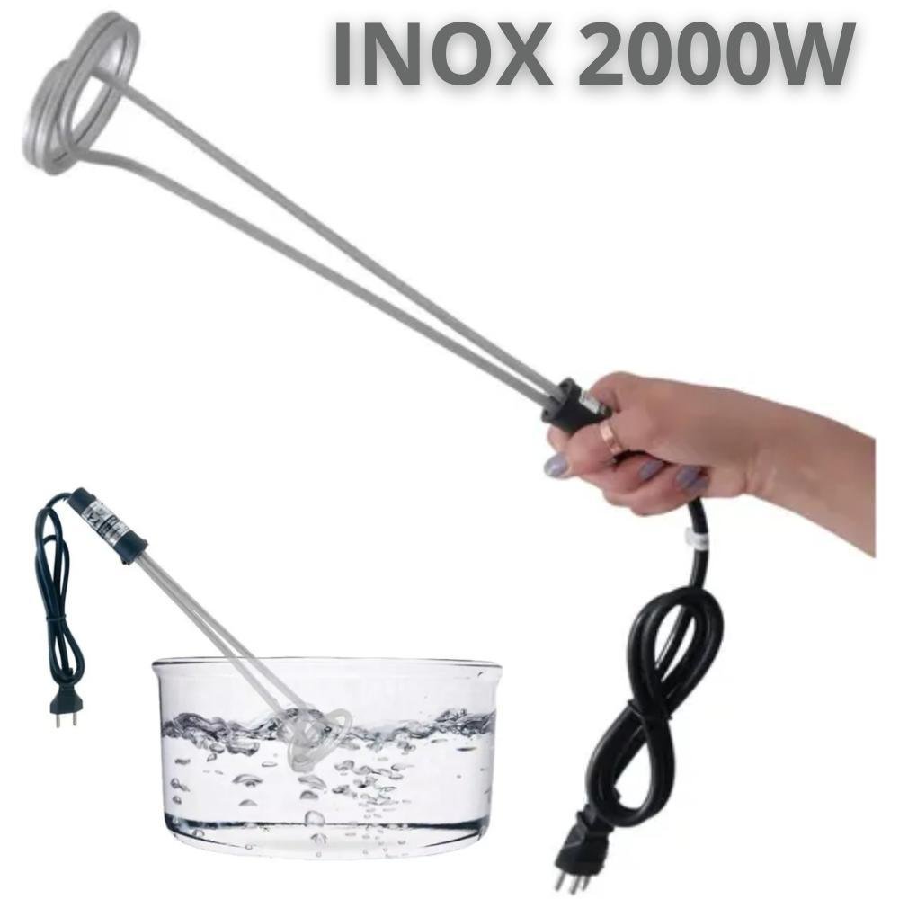 Ebulidor Inox Grande Aquecedor de Água Mergulhão 2000w/220v - 2