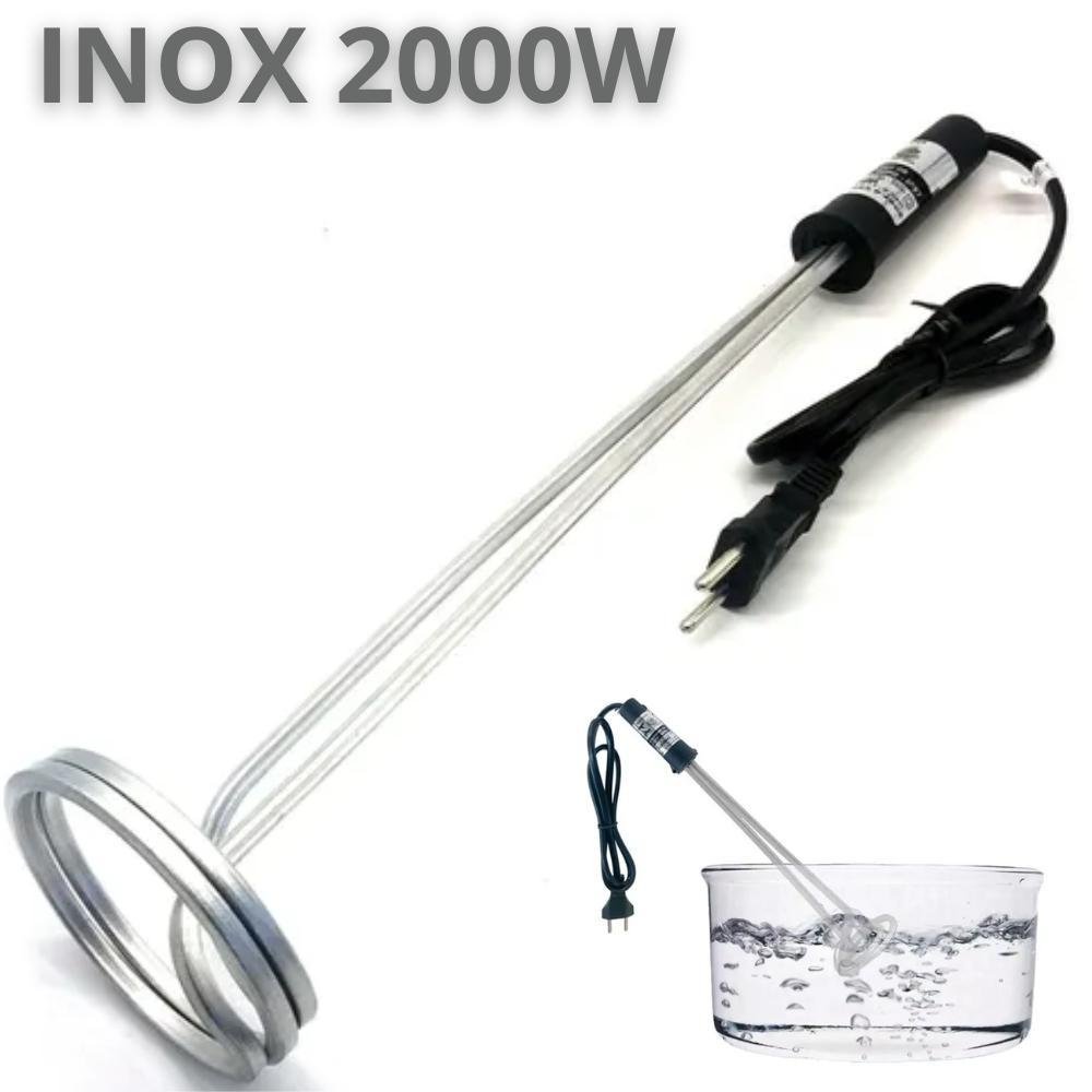 Ebulidor Inox Grande Aquecedor de Água Mergulhão 2000w/220v - 1