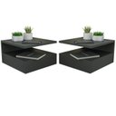 Ver imagem 2 de Kit 2 Mesas de Cabeceira Suspensa 1 Gaveta Inferior