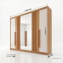 Ver imagem 3 de Guarda-Roupa Casal 6 Portas 4 Gavetas com Espelho Nathaniel Espresso Móveis Marrom/Nature/Off White