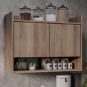 Ver imagem 1 de Armário Aéreo Cozinha Multiuso Cecília 70cm 02 Portas - Ssx Multicoisas Freijó