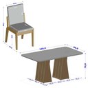 Ver imagem 4 de Kit Mesa de Jantar Orquestra com 6 Cadeira Sinfonia em Linho Carvalho/fendi/creme
