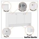 Ver mais imagens de Kit Sala Jantar e Estar Aparador 3 Portas e Livreiro Berlin - Vianossa