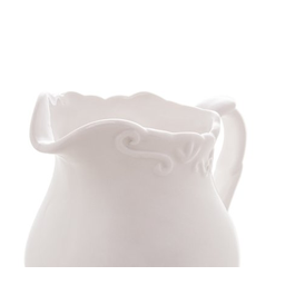 Leiteira Porcelana Alto Relevo Branca 250ml - 2