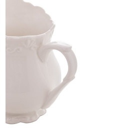 Leiteira Porcelana Alto Relevo Branca 250ml - 3