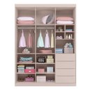 Ver imagem 4 de Guarda Roupa Infantil 3 Portas 4 Gavetas Lua P04 Rose - Mpozenato