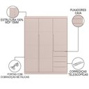 Ver imagem 3 de Guarda Roupa Infantil 3 Portas 4 Gavetas Lua P04 Rose - Mpozenato