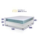 Ver imagem 3 de Conjunto Box Baú Branco Lagos Verde Molas Ensacadas Casal 138x188x73 - King House