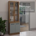 Ver imagem 5 de Kit Balcão + Cristaleira 70cm Rustic Cinza Agata Madesa 01 Rustic Cinza