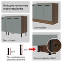 Ver imagem 2 de Kit Balcão + Cristaleira 70cm Rustic Cinza Agata Madesa 01 Rustic Cinza