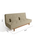 Ver imagem 3 de Sofá Cama 3 Lugares em Suede Tokio Yescasa Bege Castor/Mel