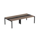 Ver imagem 1 de Estação de Trabalho Mesa Plataforma Escritório Dupla para 4 Pessoas com Caixa de Tomada Pdc Marrom/Walnut/Preto