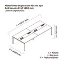 Ver imagem 3 de Estação de Trabalho Mesa Plataforma Escritório Dupla para 4 Pessoas com Caixa de Tomada Pdc Cinza