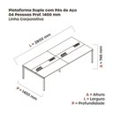 Ver imagem 3 de Estação de Trabalho Mesa Plataforma Escritório Dupla para 4 Pessoas com Caixa de Tomada Pdc Marrom/Nogueira Casablanca/Cinza