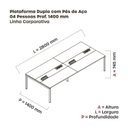 Ver imagem 3 de Estação de Trabalho Mesa Plataforma Escritório Dupla para 4 Pessoas com Caixa de Tomada Pdc Marrom/Walnut/Branco