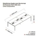 Ver imagem 3 de Estação de Trabalho Mesa Plataforma Escritório Dupla para 4 Pessoas com Caixa de Tomada Pdc Bege/Nogueira Casablanca/Branco
