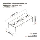 Ver imagem 3 de Estação de Trabalho Mesa Plataforma Escritório Dupla para 4 Pessoas com Caixa de Tomada Pdc Marrom/Noce Marromle/Branco