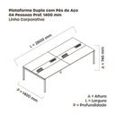 Ver imagem 3 de Estação de Trabalho Mesa Plataforma Escritório Dupla para 4 Pessoas com Caixa de Tomada Pdc Cinza/Grafito/Branco