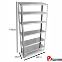 Ver imagem 2 de Prateleira Estante Armário Aço 6 Bandejas 60cm Cinza Romero