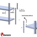 Ver imagem 4 de Prateleira Estante Armário Aço 6 Bandejas 60cm Cinza Romero