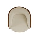 Ver imagem 6 de Poltrona Giratória 87cm Heidi Courino Marrom | Bouclé Suave Bege - Sallar Home