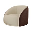 Ver imagem 7 de Poltrona Giratória 87cm Heidi Courino Marrom | Bouclé Suave Bege - Sallar Home
